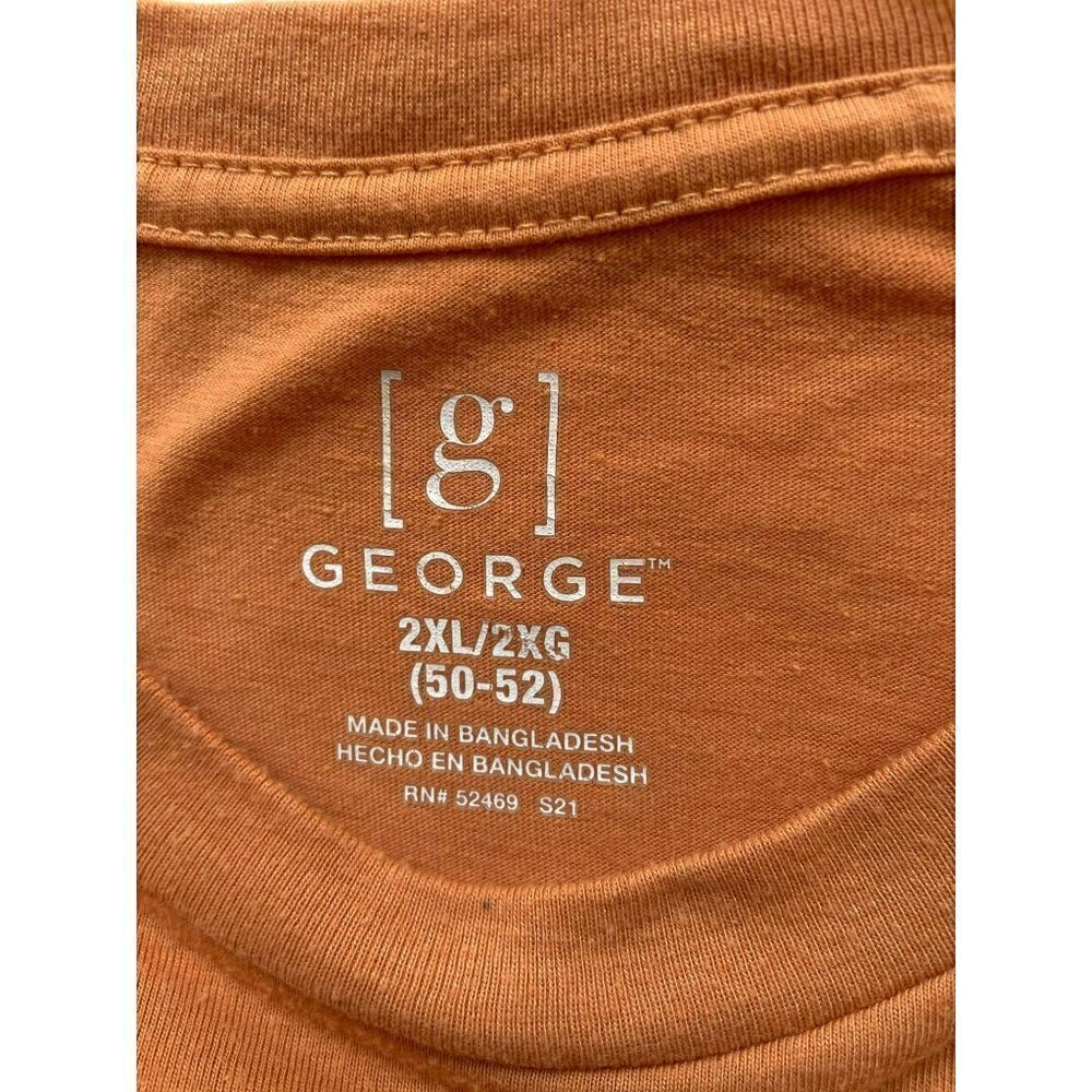 George Set of 2 Men's Short Sleeve Crew Neck Pullover Tees Size 2XL Orange/Pink - Picture 11 of 13